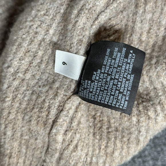 Uniqlo Mens XL Preppy Beige Ribbed Knit 1/4 Zip Sweater - Picture 6 of 11